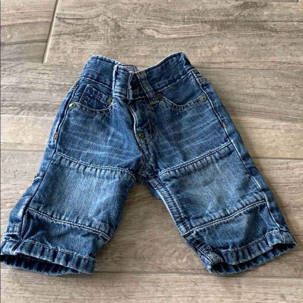 EUC baby GAP button fly jeans, sz 0-3 mos